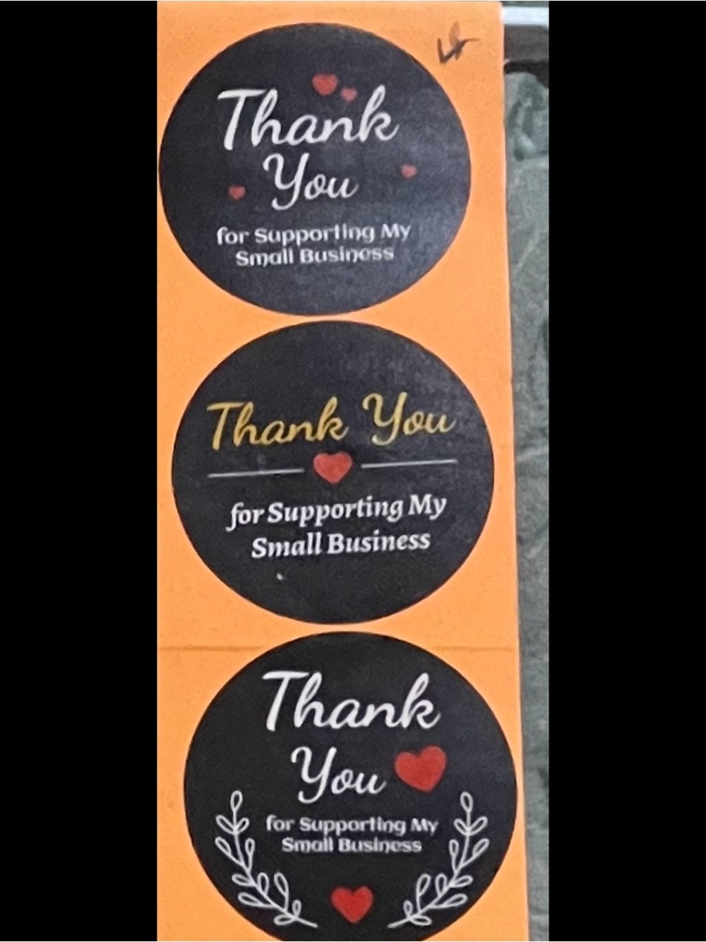 200 Thank You Small Business Stickers 1.5” Round for Wrapping Packaging